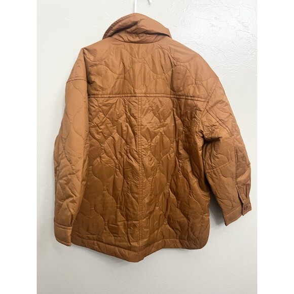 Madewell Air Puff Quilted Shirt Jacket Warm Coffee Rust Orange XL New NWT Coat - Picture 12 of 14